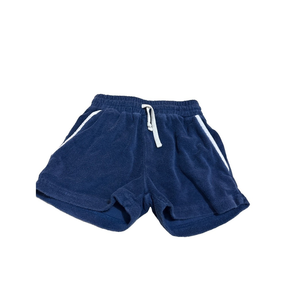 Minnow Boys Blue White Piping French Terry Shorts Pockets Size 5/6T